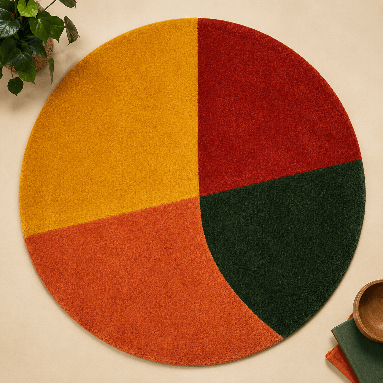 Round Bedroom Accent Rug